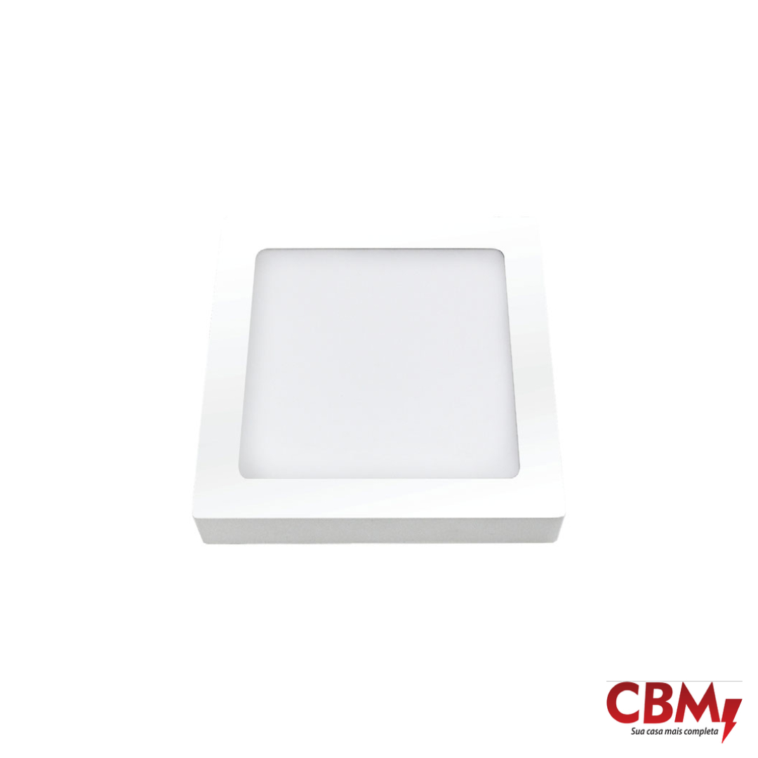OUROLUX PLACA LED SOBREPOR 18W 2700K QUADRADA
