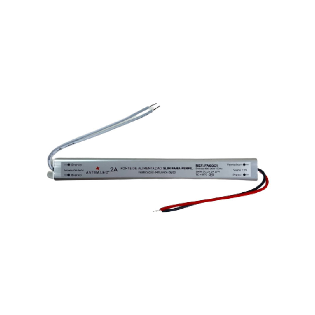 ASTRALED FONTE SLIM 12V  2A 24W BIVOLT