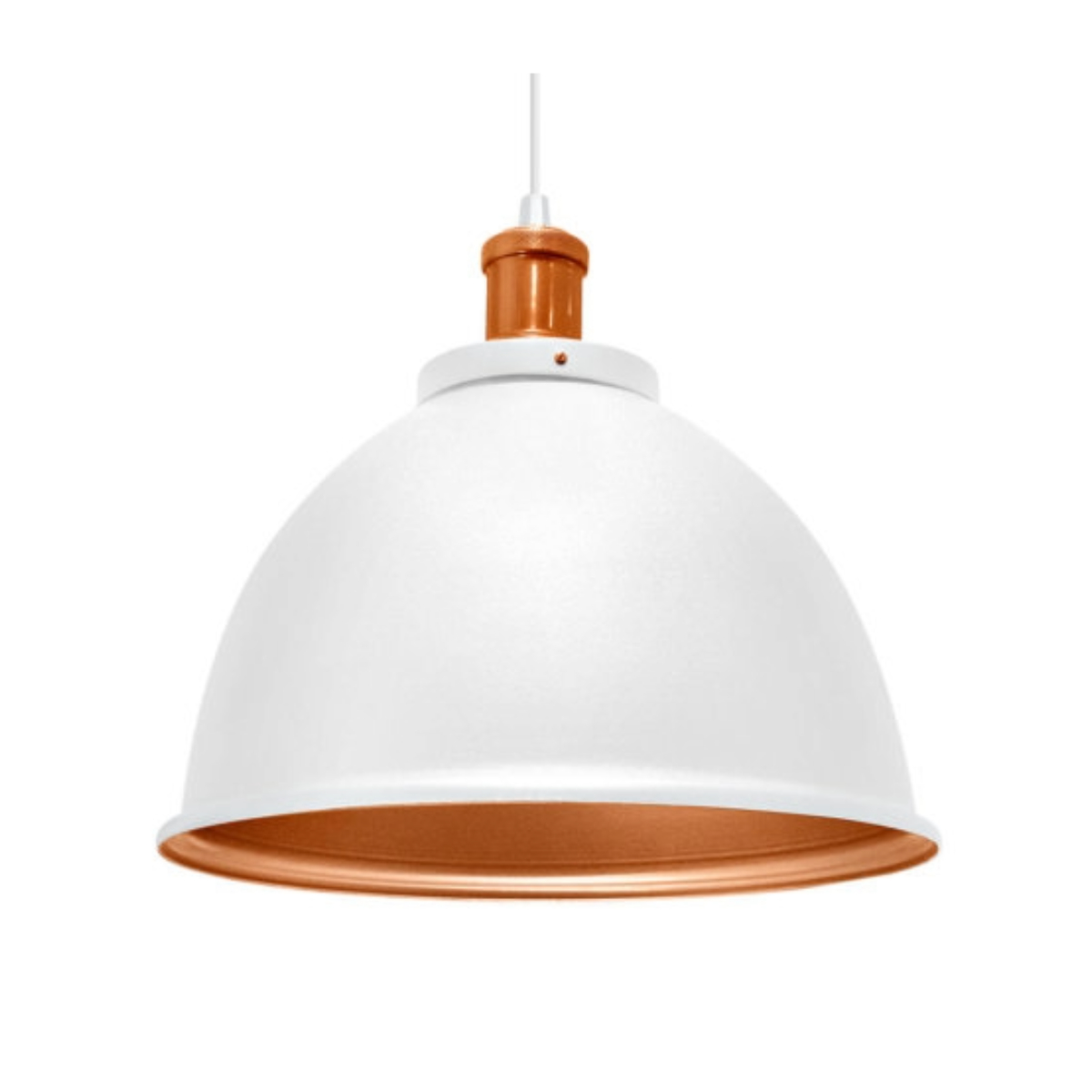 Pendente alumínio Meia Lua Retro branco/cobre - Lumanti